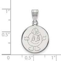 Sterling Silver Rhodium-plated LogoArt Syracuse University Mascot Medium Disc Pendant view 2