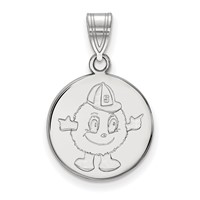 Sterling Silver Rhodium-plated LogoArt Syracuse University Mascot Medium Disc Pendant view 1