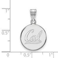 Sterling Silver Rhodium-plated LogoArt University of California Berkeley Medium Disc Pendant view 2