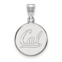 Sterling Silver Rhodium-plated LogoArt University of California Berkeley Medium Disc Pendant view 1