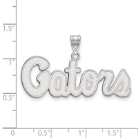 Sterling Silver Rhodium-plated LogoArt University of Florida Gators Script Medium Pendant view 2