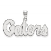 Sterling Silver Rhodium-plated LogoArt University of Florida Gators Script Medium Pendant view 1