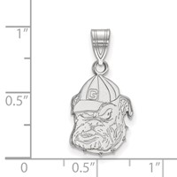 Sterling Silver Rhodium-plated LogoArt University of Georgia Bulldog Medium Pendant view 2