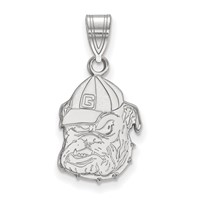 Sterling Silver Rhodium-plated LogoArt University of Georgia Bulldog Medium Pendant view 1