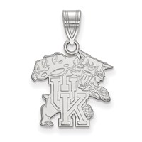 Sterling Silver Rhodium-plated LogoArt University of Kentucky U-k Wildcat Medium Pendant view 1