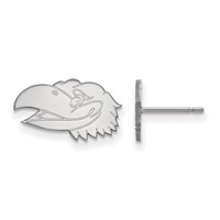 Sterling Silver Rhodium-plated LogoArt University of Kansas Jayhawk Extra Small Post Earrings view 1