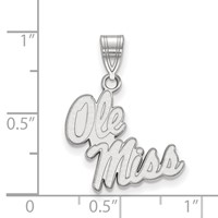 Sterling Silver Rhodium-plated LogoArt University of Mississippi Ole Miss Medium Pendant view 2
