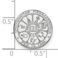 Sterling Silver Rhodium-plated LogoArt University of Nebraska Crest Lapel Pin view 3