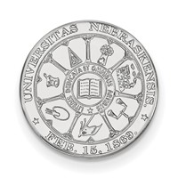 Sterling Silver Rhodium-plated LogoArt University of Nebraska Crest Lapel Pin view 1