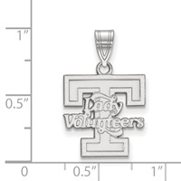 Sterling Silver Rhodium-plated LogoArt University of Tennessee Lady Volunteers Medium Pendant view 2