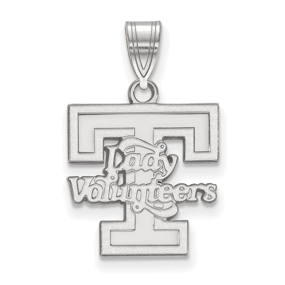 Sterling Silver Rhodium-plated LogoArt University of Tennessee Lady Volunteers Medium Pendant