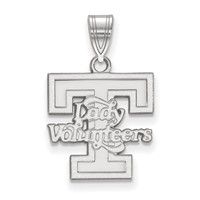 Sterling Silver Rhodium-plated LogoArt University of Tennessee Lady Volunteers Medium Pendant view 1