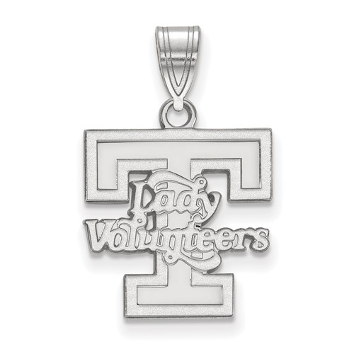 Sterling Silver Rhodium-plated LogoArt University of Tennessee Lady Volunteers Medium Pendant