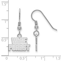 Sterling Silver Rhodium-plated LogoArt Wake Forest University W-f Extra Small Dangle Wire Earrings view 2