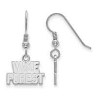 Sterling Silver Rhodium-plated LogoArt Wake Forest University W-f Extra Small Dangle Wire Earrings view 1