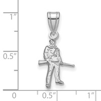 Sterling Silver Rhodium-plated LogoArt West Virginia University Mountaineer Medium Pendant view 2
