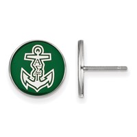 Sterling Silver Rhodium-plated LogoArt Alpha Sigma Tau Sorority Symbol Color Enamel Post Earrings view 1
