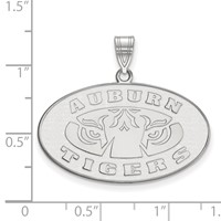 Sterling Silver Rhodium-plated LogoArt Auburn Tigers Large Pendant view 2