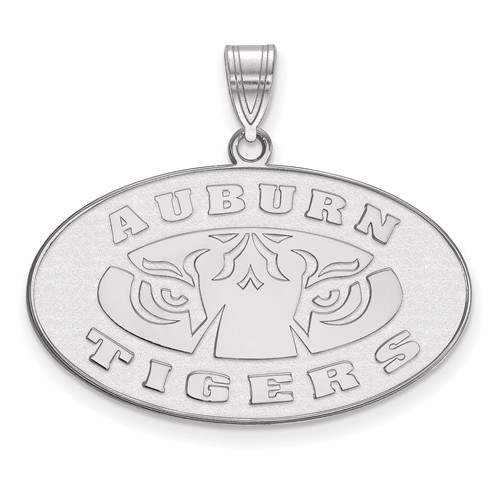 Sterling Silver Rhodium-plated LogoArt Auburn Tigers Large Pendant