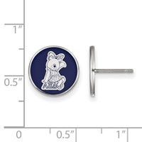 Sterling Silver Rhodium-plated LogoArt Alpha Xi Delta Sorority Symbol Color Enamel Post Earrings view 2