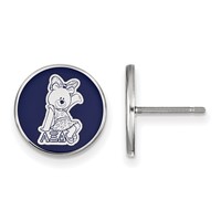 Sterling Silver Rhodium-plated LogoArt Alpha Xi Delta Sorority Symbol Color Enamel Post Earrings view 1