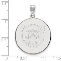 Sterling Silver Rhodium-plated LogoArt Baylor University Extra Large Disc Pendant view 2