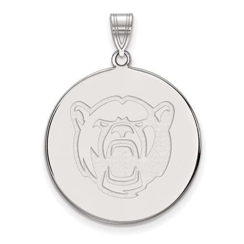 Sterling Silver Rhodium-plated LogoArt Baylor University Extra Large Disc Pendant