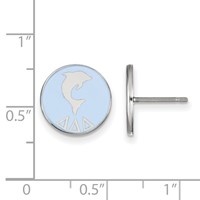 Sterling Silver Rhodium-plated LogoArt Delta Delta Delta Sorority Symbol Color Enamel Post Earrings view 2