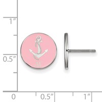 Sterling Silver Rhodium-plated LogoArt Delta Gamma Sorority Symbol Color Enamel Post Earrings view 2