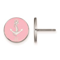 Sterling Silver Rhodium-plated LogoArt Delta Gamma Sorority Symbol Color Enamel Post Earrings view 1
