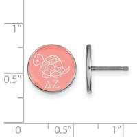 Sterling Silver Rhodium-plated LogoArt Delta Zeta Sorority Symbol Color Enamel Post Earrings view 2