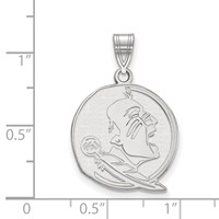 Sterling Silver Rhodium-plated LogoArt Florida State University Seminole Large Pendant view 2