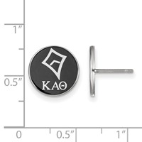 Sterling Silver Rhodium-plated LogoArt Kappa Alpha Theta Sorority Symbol Color Enamel Post Earrings view 2