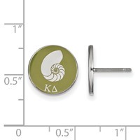 Sterling Silver Rhodium-plated LogoArt Kappa Delta Sorority Symbol Color Enamel Post Earrings view 2