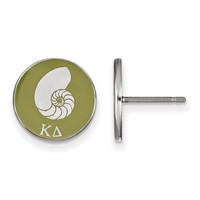 Sterling Silver Rhodium-plated LogoArt Kappa Delta Sorority Symbol Color Enamel Post Earrings view 1
