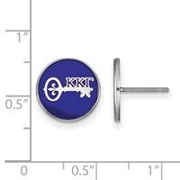 Sterling Silver Rhodium-plated LogoArt Kappa Kappa Gamma Sorority Symbol Color Enamel Post Earrings view 2