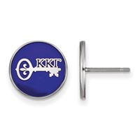 Sterling Silver Rhodium-plated LogoArt Kappa Kappa Gamma Sorority Symbol Color Enamel Post Earrings view 1