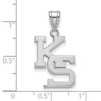 Sterling Silver Rhodium-plated LogoArt Kansas State University K-s Large Pendant view 2