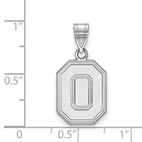 Sterling Silver Rhodium-plated LogoArt the Ohio State University Letter O Medium Pendant view 2