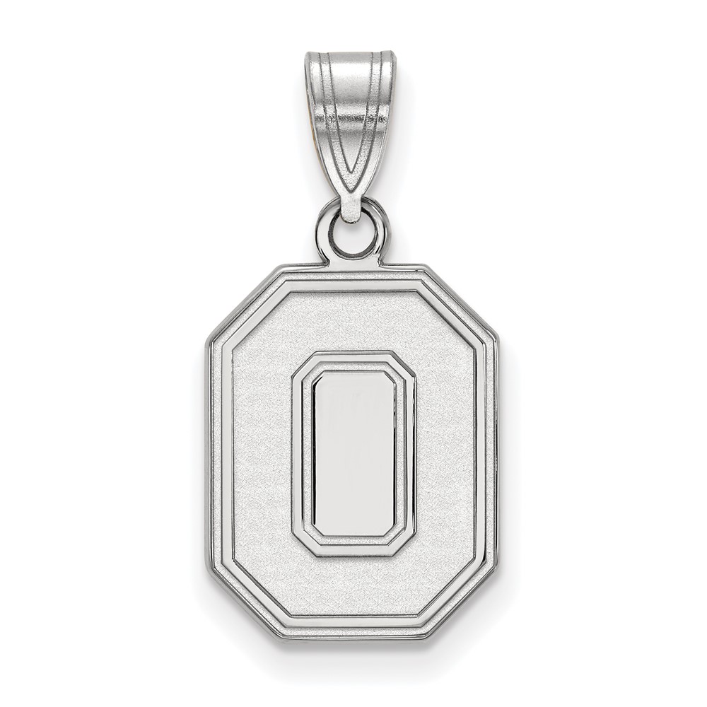 Sterling Silver Rhodium-plated LogoArt the Ohio State University Letter O Medium Pendant