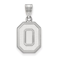 Sterling Silver Rhodium-plated LogoArt the Ohio State University Letter O Medium Pendant view 1