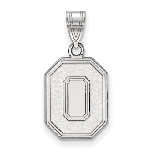 Sterling Silver Rhodium-plated LogoArt the Ohio State University Letter O Medium Pendant