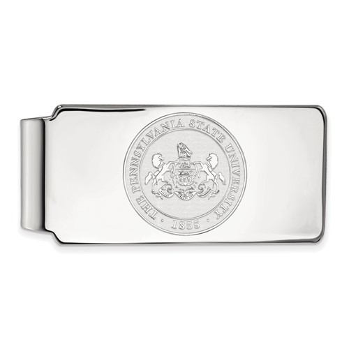 Sterling Silver Rhodium-plated LogoArt Penn State University Crest Money Clip