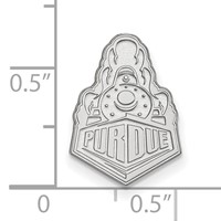 Sterling Silver Rhodium-plated LogoArt Purdue University Boilermakers Train Logo Lapel Pin view 3