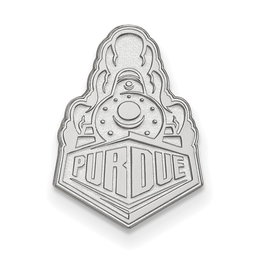 Sterling Silver Rhodium-plated LogoArt Purdue University Boilermakers Train Logo Lapel Pin