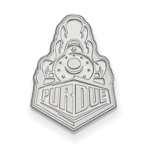 Sterling Silver Rhodium-plated LogoArt Purdue University Boilermakers Train Logo Lapel Pin