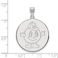 Sterling Silver Rhodium-plated LogoArt Syracuse University Mascot Extra Large Disc Pendant view 2