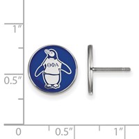 Sterling Silver Rhodium-plated LogoArt Theta Phi Alpha Sorority Symbol Color Enamel Post Earrings view 2