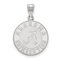Sterling Silver Rhodium-plated LogoArt University of Alabama Crimson Tide Large Disc Pendant view 1