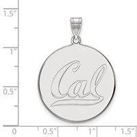 Sterling Silver Rhodium-plated LogoArt University of California Berkeley Extra Large Disc Pendant view 2